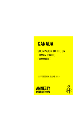 Canada Submission to the Un Human Rights Committee