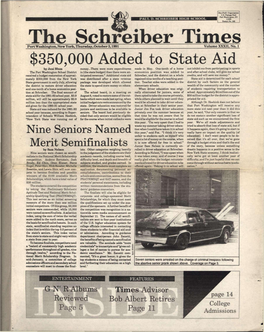 The Schreiber Times Port Washington, New York, Thursday, October 3,1991 Volume XXXII, No