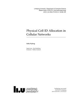 Physical Cell ID Allocation in Cellular Networks