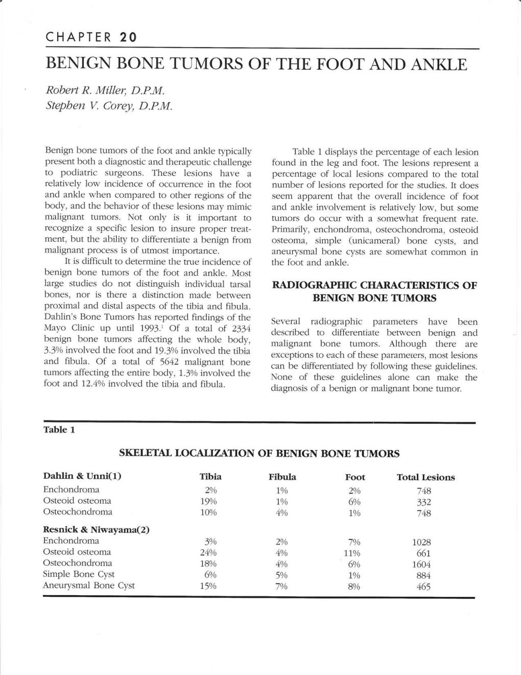 Benign Bone Tumors Of The Foot And Ankle Docslib