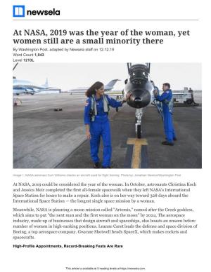 At NASA, 2019 Was the Year of the Woman, Yet Women Still Are a Small