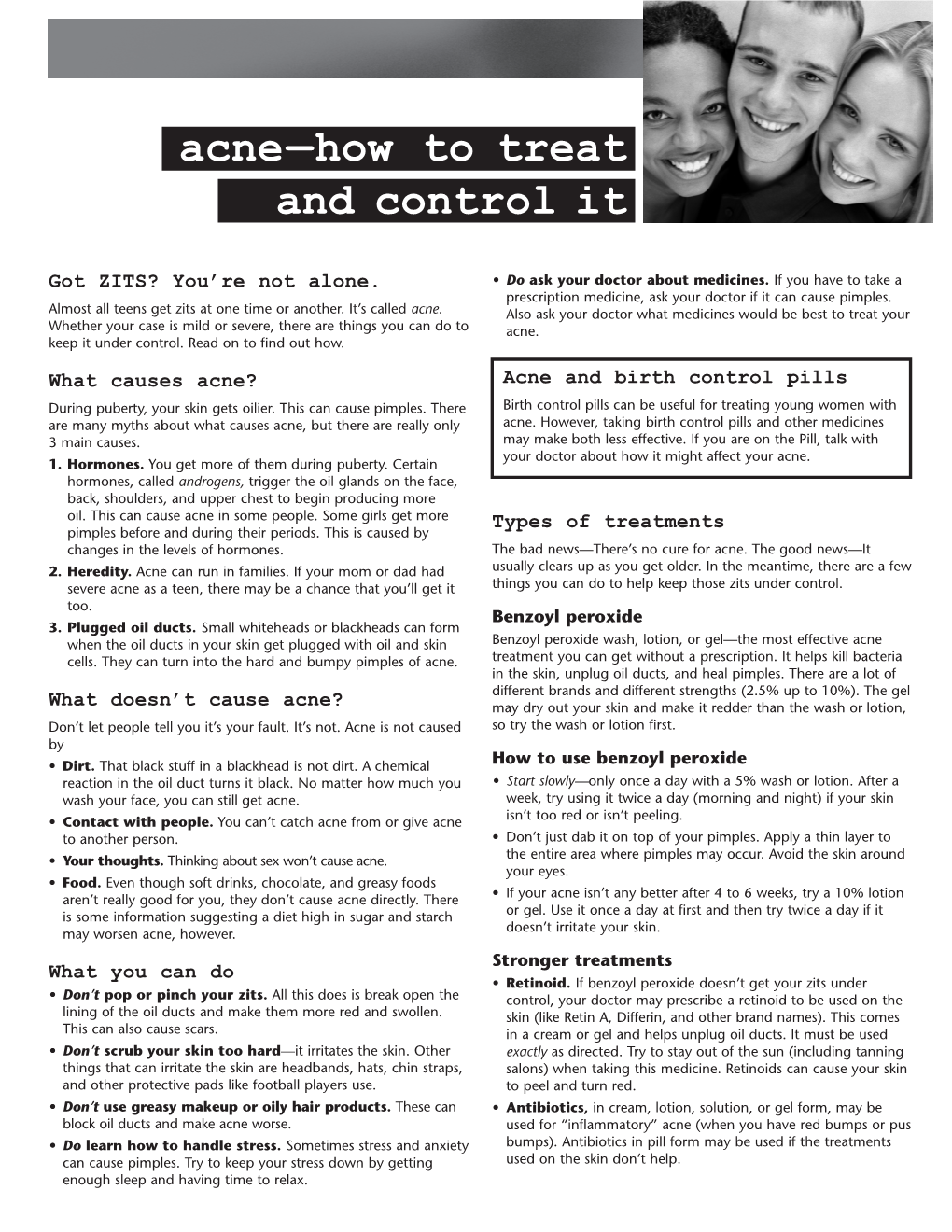 Acne—How to Treat and Control It