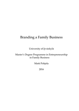 Branding a Family Business