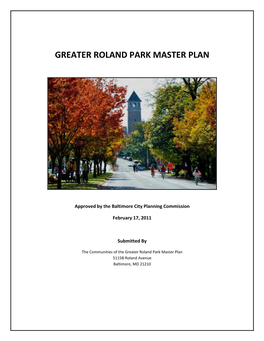 Greater Roland Park Master Plan