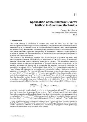 Application of the Nikiforov-Uvarov Method in Quantum Mechanics