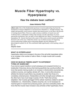 Muscle Fiber Hypertrophy Vs. Hyperplasia