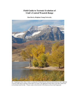 Field Guide to Tectonic Evolution of Utah's Central Wasatch Range