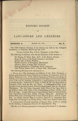 Histokic Society Lancashire and Cheshire