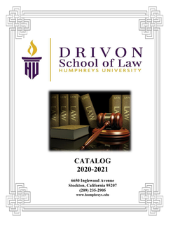 Drivon School of Law Catalog