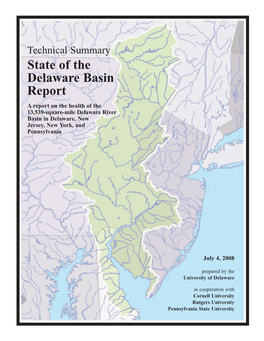 Technical Summary: State of the Delaware River Basin Report