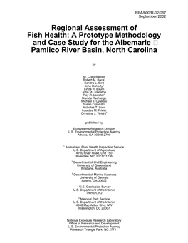 Regional Assessment of Fish Health: a Prototype Methodology and Case Study for the Albemarle � Pamlico River Basin, North Carolina