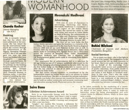 WOMANHOOD in Their Respective Areas of Expertise
