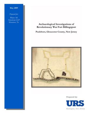 Archaeological Investigations of Revolutionary War Fort Billingsport