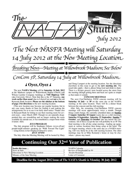 July 2012 NASFA Shuttle