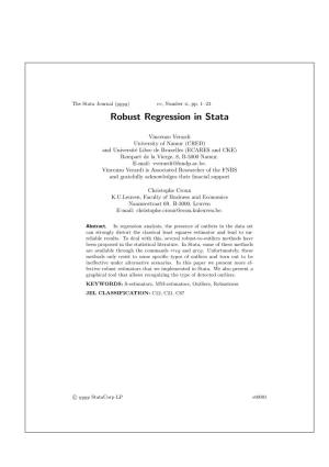 Robust Regression in Stata