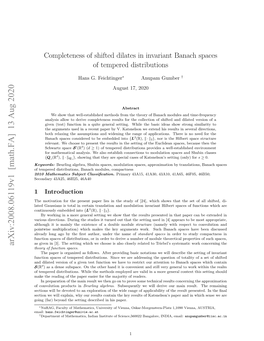 Completeness of Shifted Dilates in Invariant Banach Spaces of Tempered Distributions