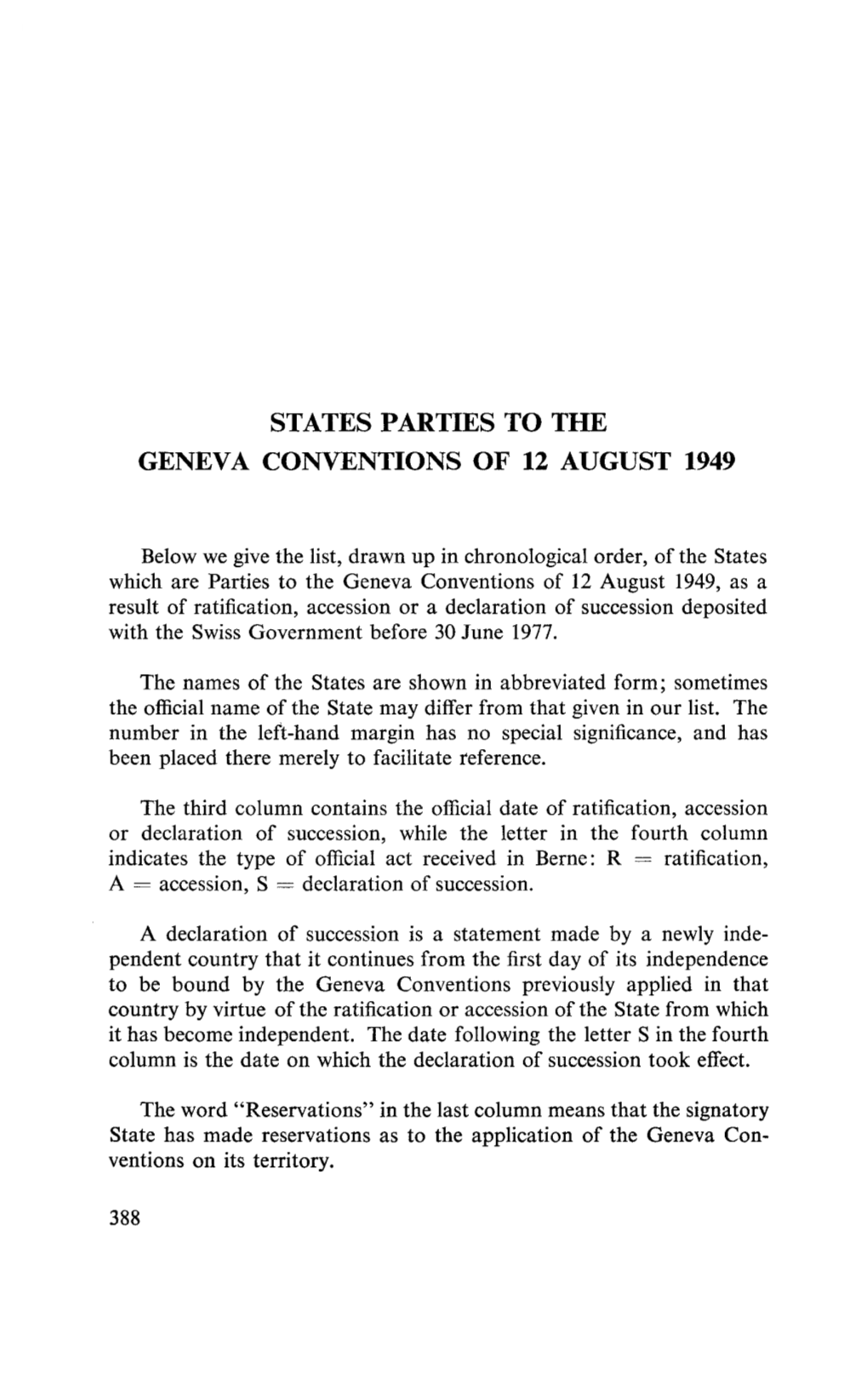 States Parties to the Geneva Conventions of 12 August 1949