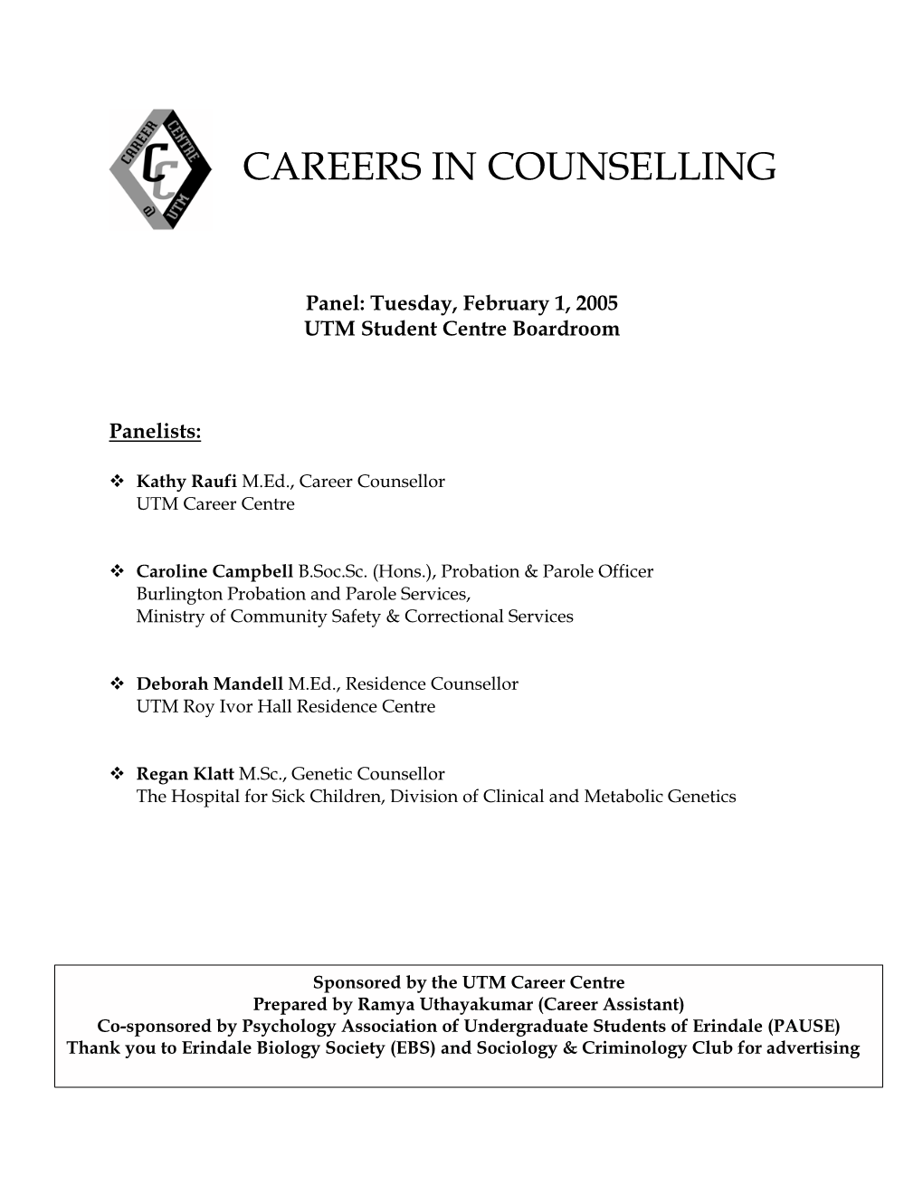 Careers in Counselling
