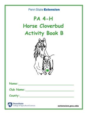 PA 4-H Horse Cloverbud Activity Book B
