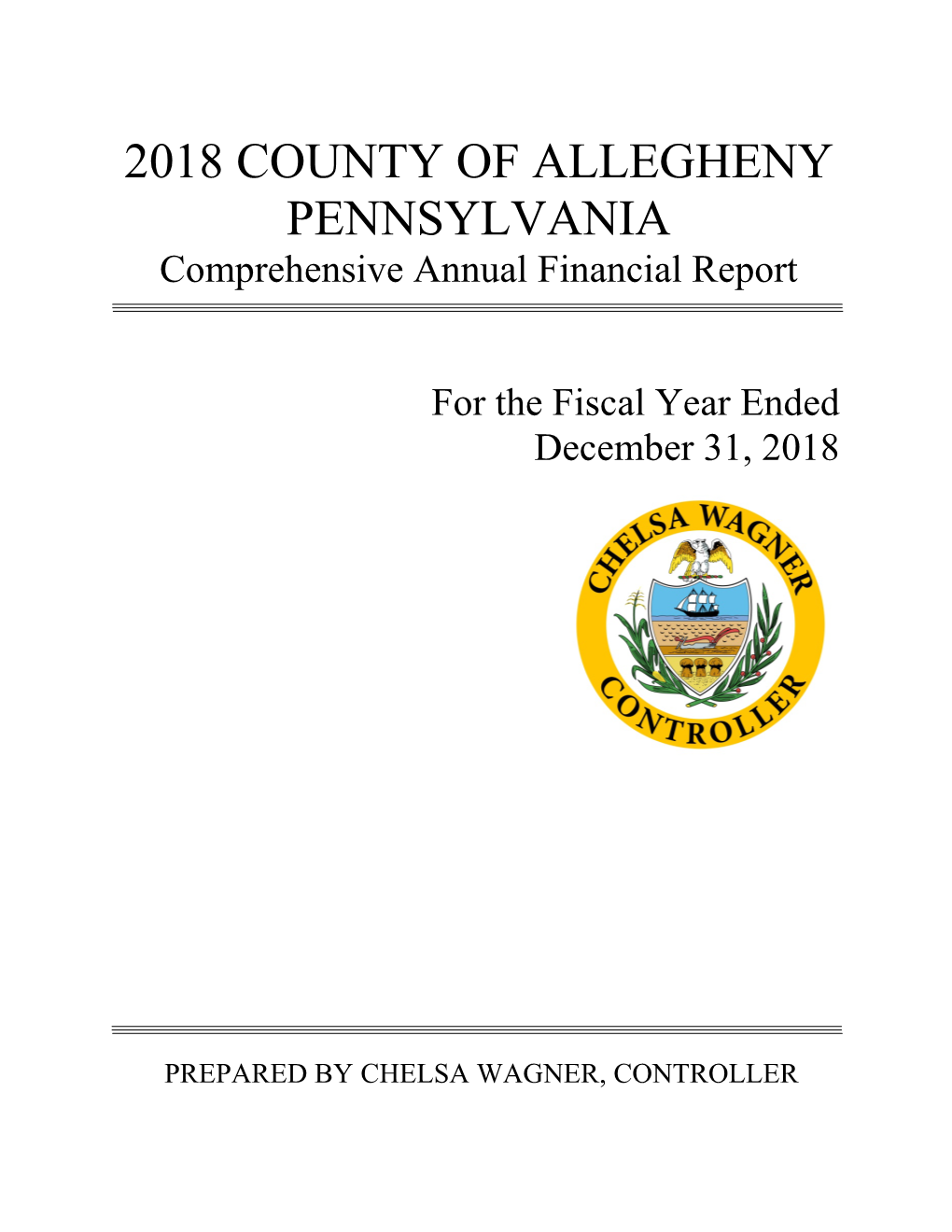2018 County of Allegheny Comprehensive Annual Financial Report