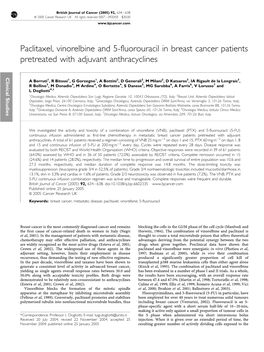 Paclitaxel, Vinorelbine and 5-Fluorouracil in Breast Cancer Patients Pretreated with Adjuvant Anthracyclines
