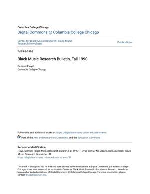 Black Music Research Bulletin, Fall 1990
