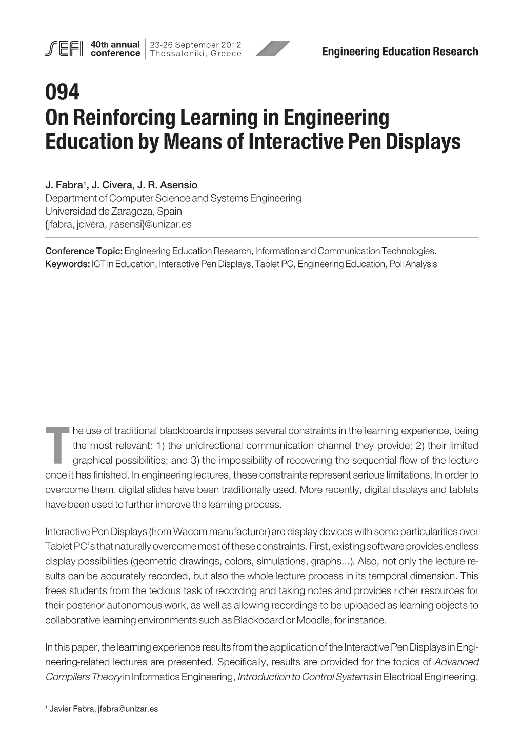 094 on Reinforcing Learning in Engineering Education by Means of Interactive Pen Displays