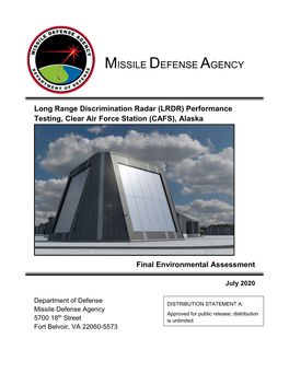 Final Environmental Assessment for Long Range Discrimination Radar