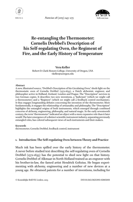 Re-Entangling the Thermometer: Cornelis Drebbel's Description Of