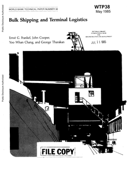 WTP38 May 1985 Bulk Shipping and Terminal Logistics