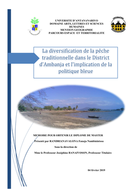 La Diversification De La Pêche Traditionnelle Dans Le District D’Ambanja Et L’Implication De La Politique Bleue