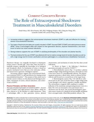 The Role of Extracorporeal Shockwave Treatment In