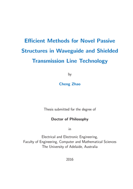 Efficient Methods for Novel Passive Structures in Waveguide And