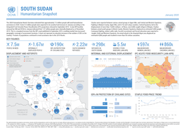 SOUTH SUDAN Humanitarian Snapshot January 2020