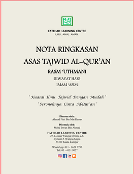 Nota Ringkasan Asas Tajwid Al-Qur'an