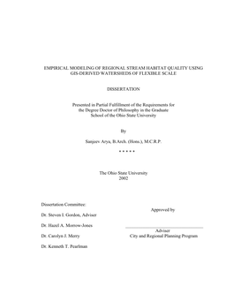 Empirical Modeling of Regional Stream Habitat Quality Using Gis-Derived Watersheds of Flexible Scale