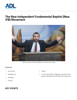 The New Independent Fundamental Baptist (New IFB) Movement