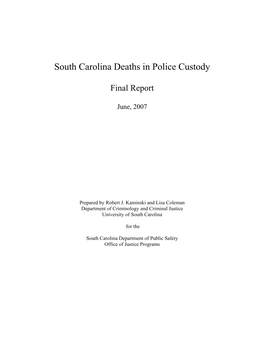 South Carolina Deaths in Police Custody