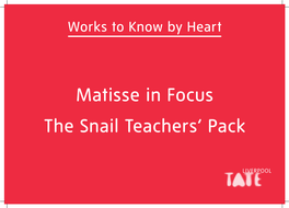 Matisse in Focus the Snail Teachers' Pack