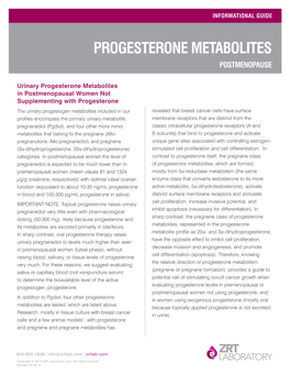 Progesterone Metabolites Postmenopause
