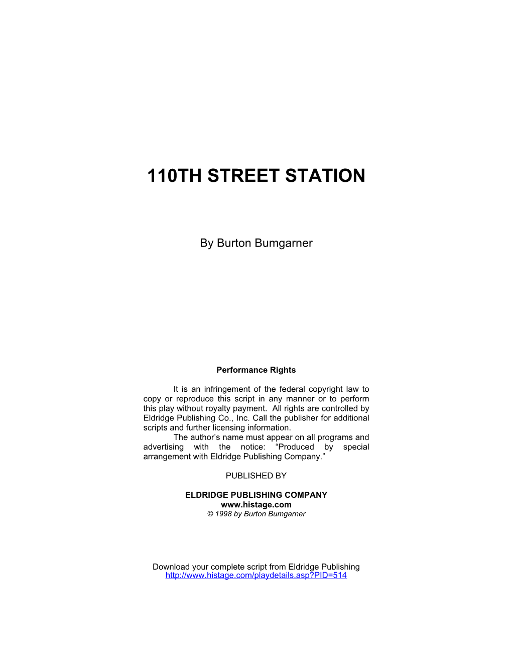 110Th Street Station