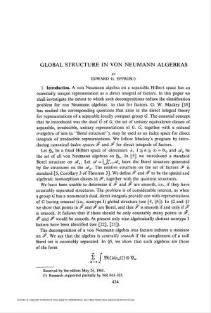 Global Structure in Von Neumann Algebras