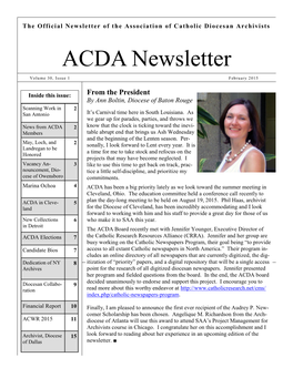 ACDA Newsletter
