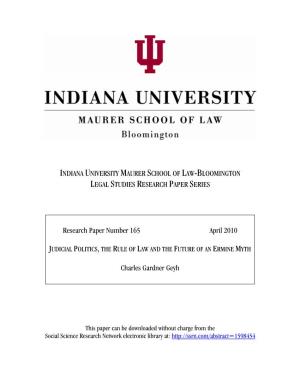 Indiana University Maurer School of Law-Bloomington Legal Studies Research Paper Series