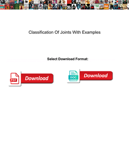 Classification of Joints with Examples