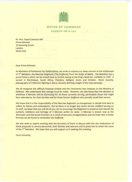 Draft Letter to the Prime Minister