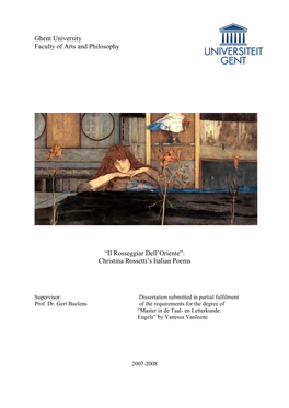 Letters and Documents Related to Christina Rossetti's Intriguing Life Have Been Scrutinised in an Attempt to Understand Wh