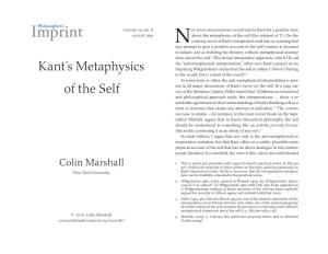 Kant's Metaphysics of the Self