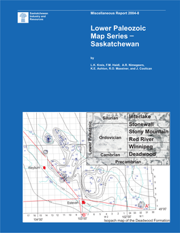 Lower Paleozoic Map Series Saskatchewan