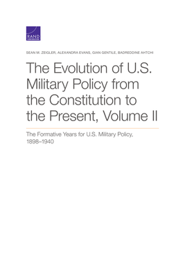 The Evolution of US Military Policy from The